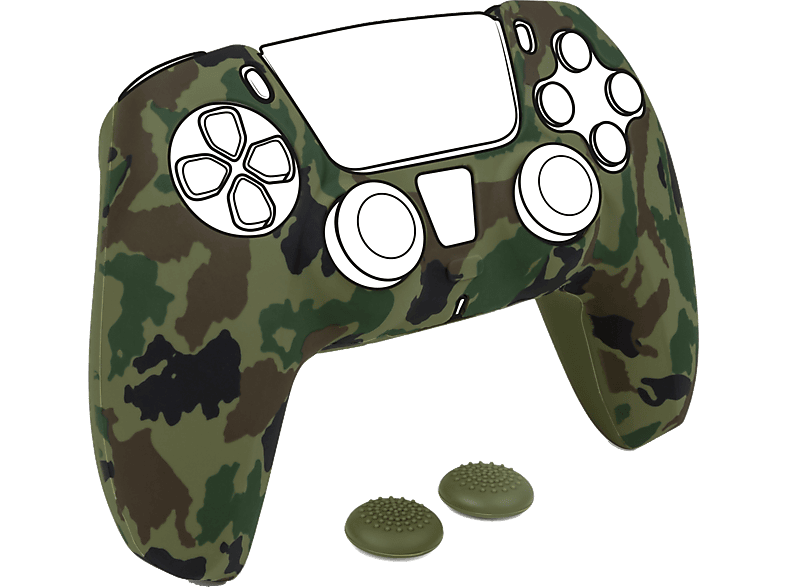 Nacon Schutzset FÜR PS5 Dualsense™ Controller Silicon Glove Camo Green inkl 2 Thumb Grips; Controlleraufsätze