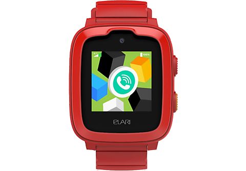Smartwatch infantil - Elari Kidphone 4G, 1.3", 4 días, LCD, IP67, Wi-Fi, Bluetooth, GPS, Rojo