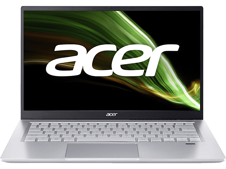 ACER Swift 3 (SF314-511-711G) mit SSD, Prozessor, Intel® TB Xe, RAM, (64 i7 Home mit GB Core™ Iris® Zoll Notebook, 10 Intel®, 1 Bit) Silber Display, 16 Tastaturbeleuchtung, Windows 14