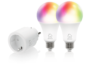 DELTACO Smart Home Starter kit, smart-plug och 2-pack RGB LED-lampor (SH-KIT01)