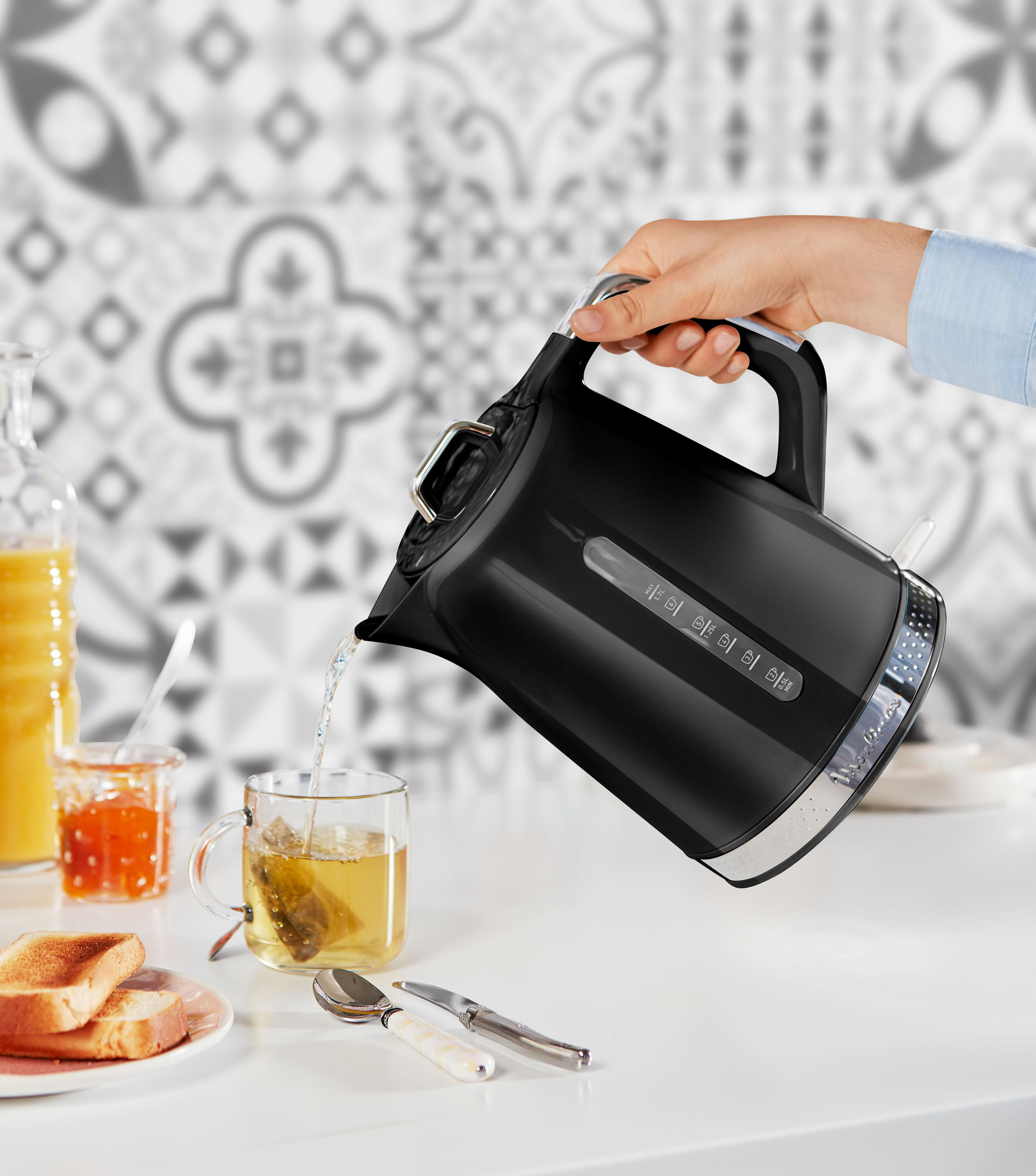 MOULINEX BY320B Soleil Wasserkocher, Schwarz/Edelstahl