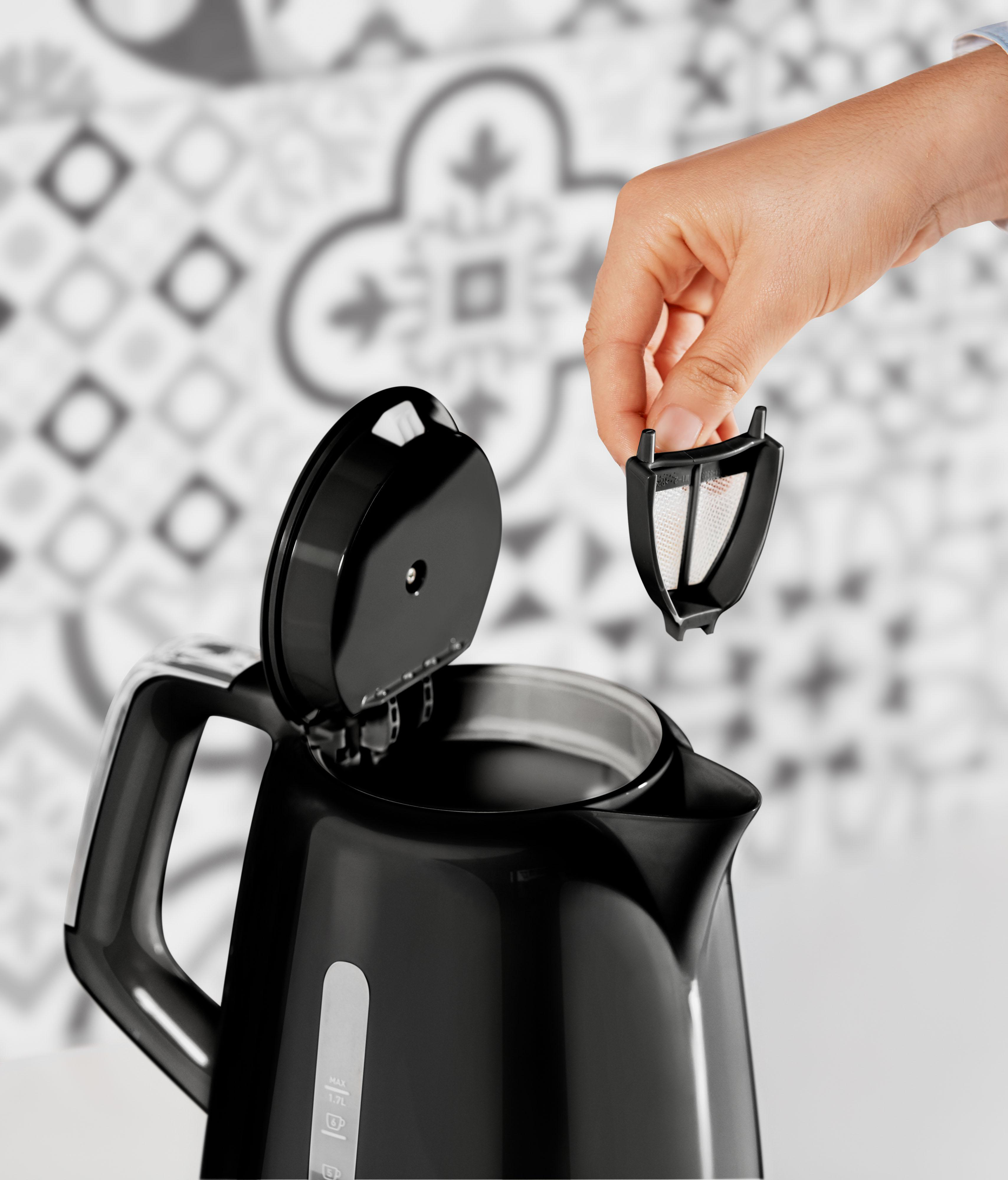 MOULINEX BY320B Soleil Wasserkocher, Schwarz/Edelstahl