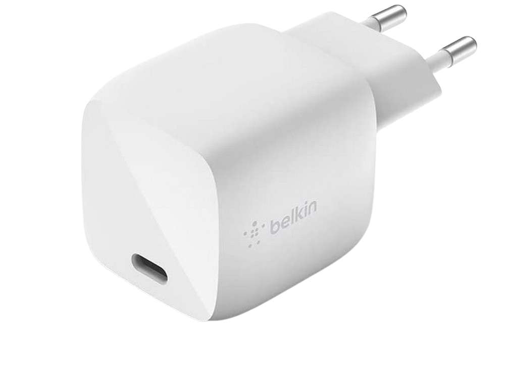 Cargador de pared - Belkin WCH001vfWH,BOOST↑CHARGE™, 30W, USB-C, Nitruro de galio, Blanco