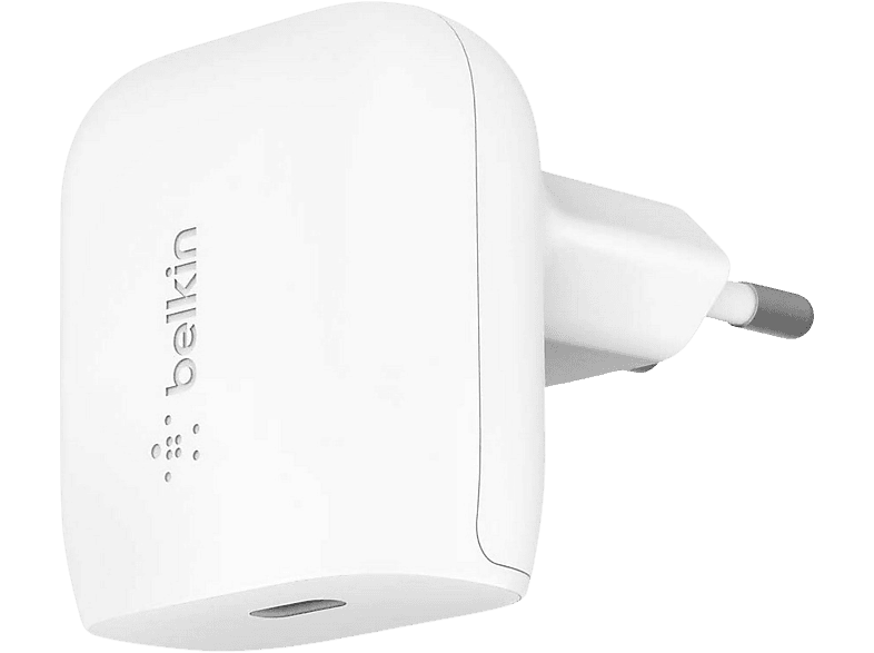 Cargador de pared  Belkin WCH001vfWH,BOOST↑CHARGE™, 30W, USB-C, Nitruro de  galio, Blanco