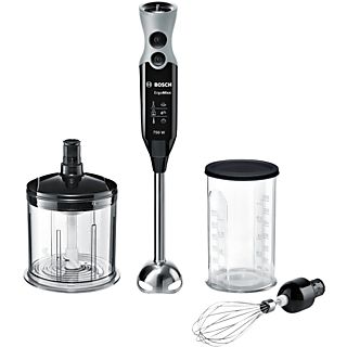 Batidora de mano - Bosch ErgoMixx MSM67160, 750W, 12 Velocidades + Turbo, Accesorios, Negro