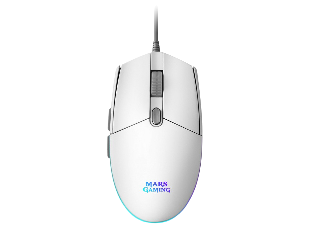 Mars Gaming Blanco rgb flow 3200 dpi antideslizante 4200 por cable usb mmgw 3200dpi white optical mouse