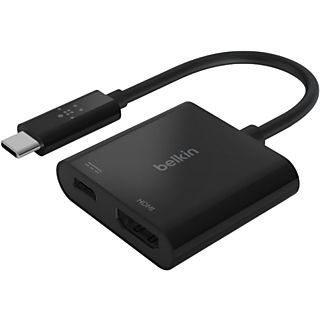 Cable Adaptador - Belkin AVC002BTBK, Cargador, De USB-C a HDMI, Compatible con Apple, Negro