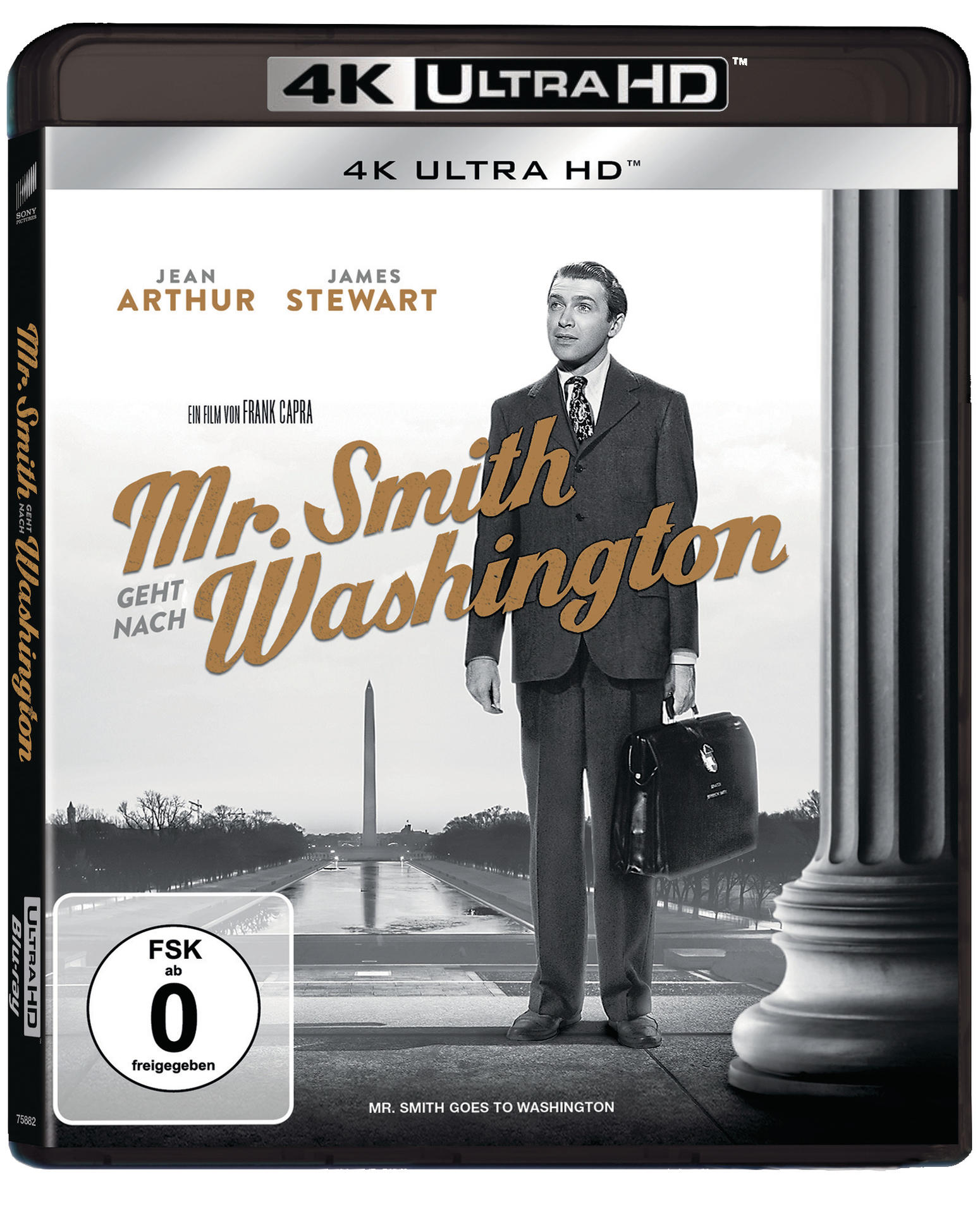 Mr. Smith geht nach Washington DVD-Hülle. Mann im Anzug, Aktentasche haltend. Kapitol im Hintergrund.