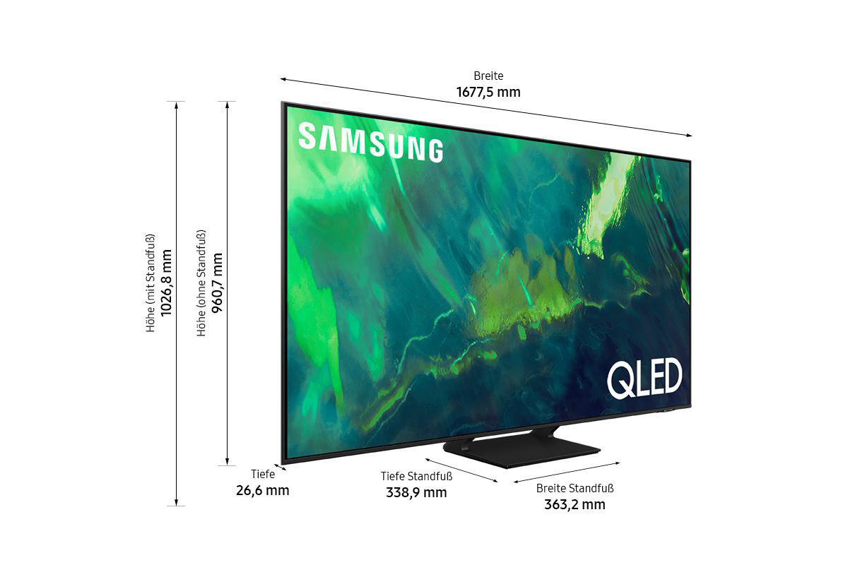 SAMSUNG GQ75Q70A 189 TV, 4K, / Tizen) (Flat, UHD cm, Zoll 75 QLED SMART TV