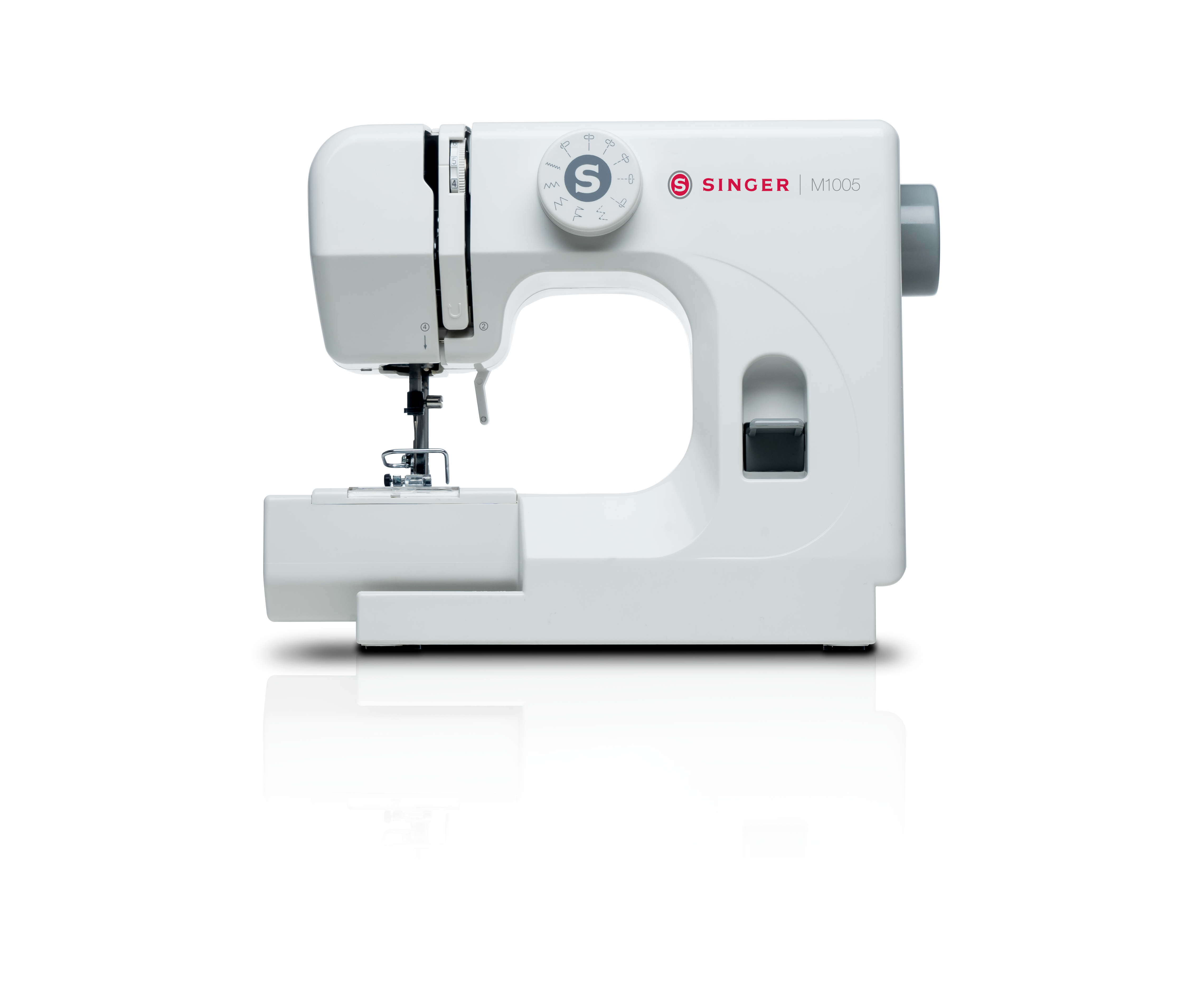 SINGER Reise-Nähmaschine M1005 Nähmaschine (Freiarmnähen, Weiß/Rot)