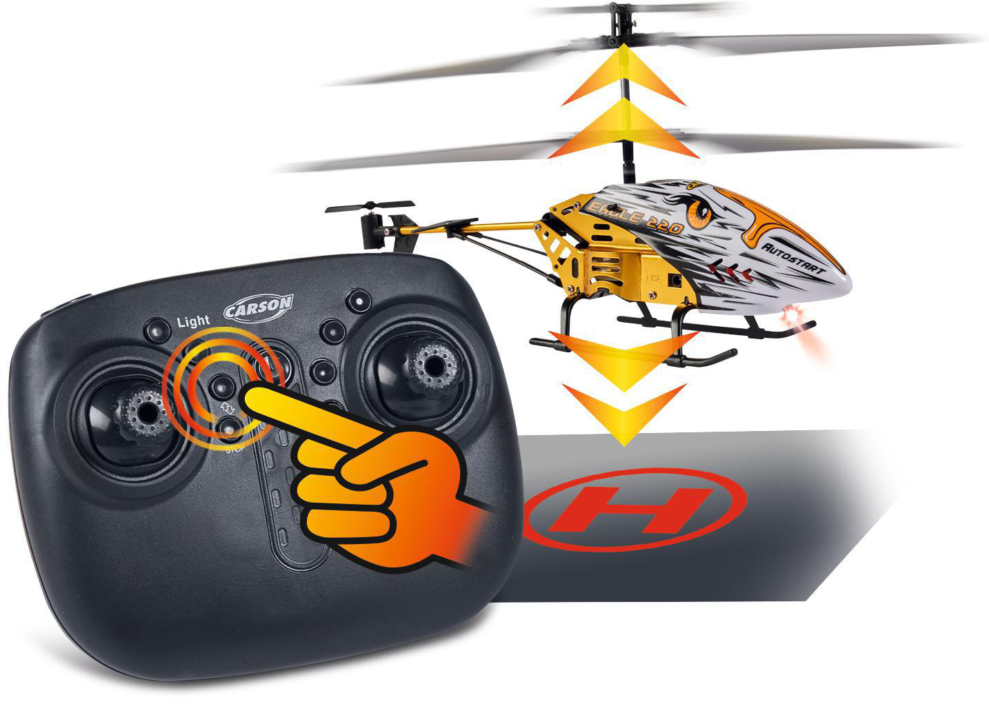 CARSON Eagle 220 Autostart 2.4G 100% RTF ferngesteuerter Helikopter, Mehrfarbig