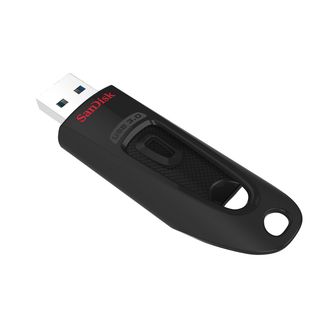 Memoria USB 64 GB - SanDisk Ultra, USB 3.0, Lectura 130 MB/s, Compatible USB 2.0, Software SecureAccess, Negro