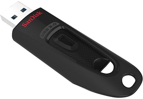 Memoria USB 64 GB - SanDisk Ultra, USB 3.0, Lectura 130 MB/s, Compatible USB 2.0, Software SecureAccess, Negro