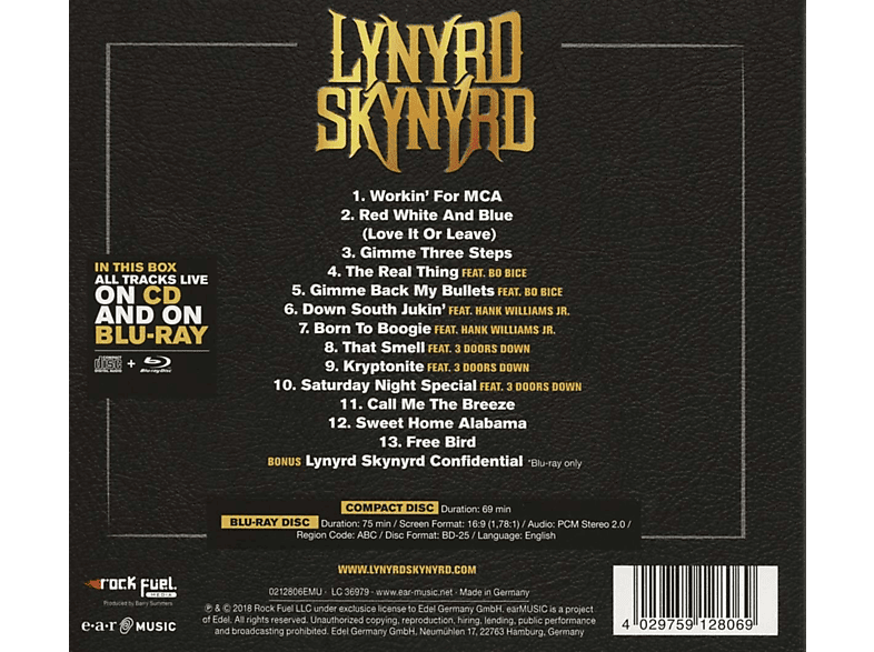 Thumbnail - Lynyrd Skynyrd - Live In Atlantic City (Blu-ray + CD)