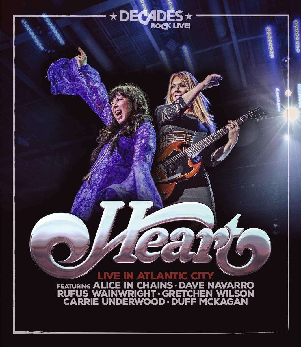Konzertplakat mit Heart-Band, Sängerinnen und Gastmusikern. Die Show findet in Atlantic City statt.