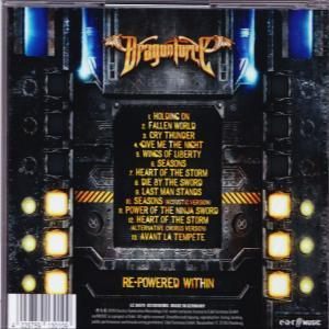 Die Rückseite eines Dragonforce-CD-Albums mit Titelliste und Logos.