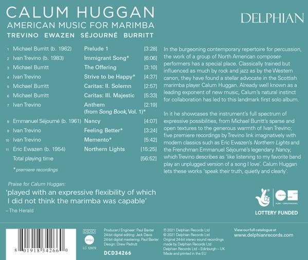 Calum Huggan - American Music for Marimba  - (CD)