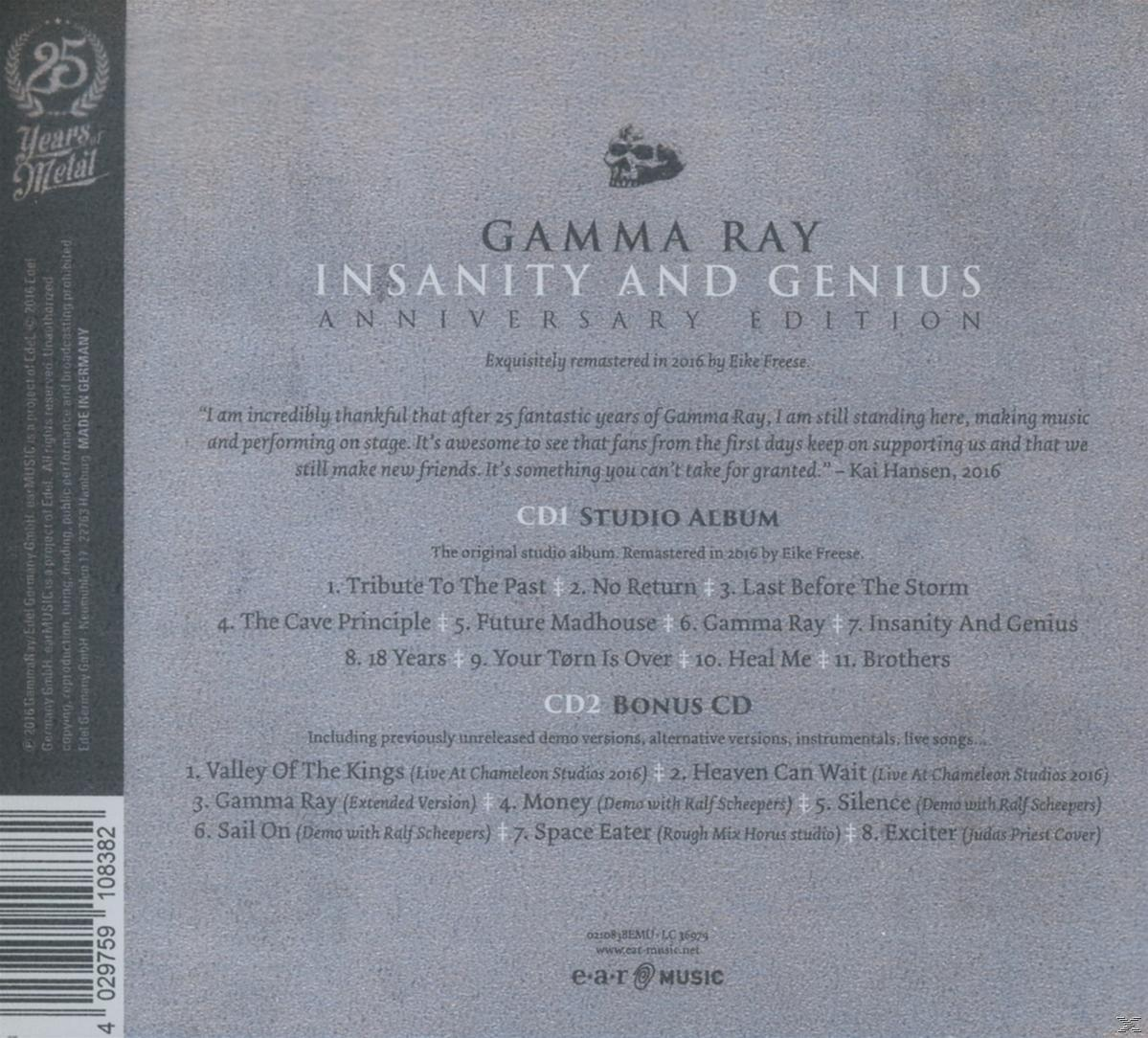 Gamma Ray | Insanity And Genius (Anniversary Edition) (Digipak) (CD ...