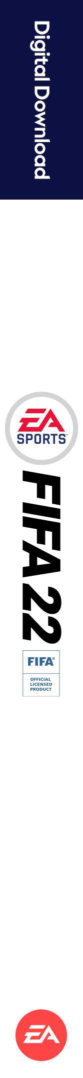 Ein hohes vertikales Bild zeigt ein Spielcover mit Text und einem roten EA-Logo.