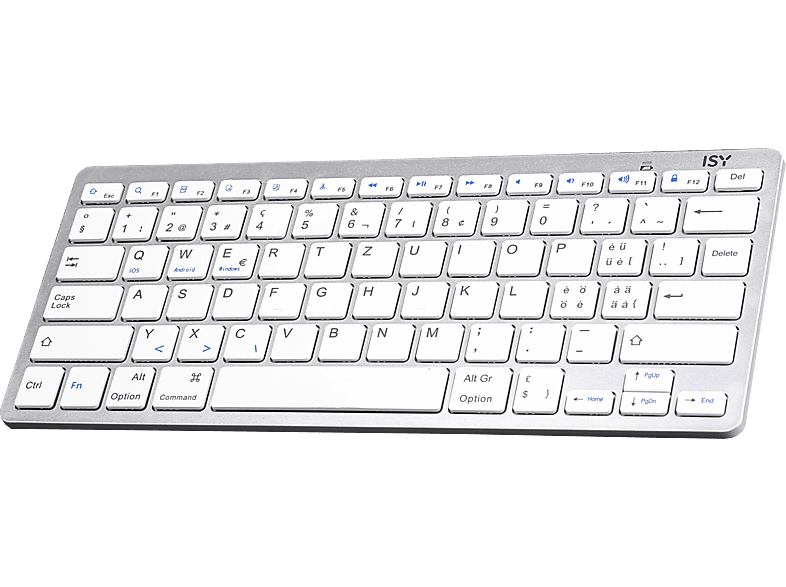 ISY IBK-1000-CH - Bluetooth Tastatur (Weiss/Silber)