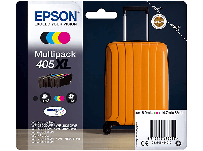 EPSON Multipack Tintenpatronen Koffer, 405XL, 4-farbig, C13T05H64010