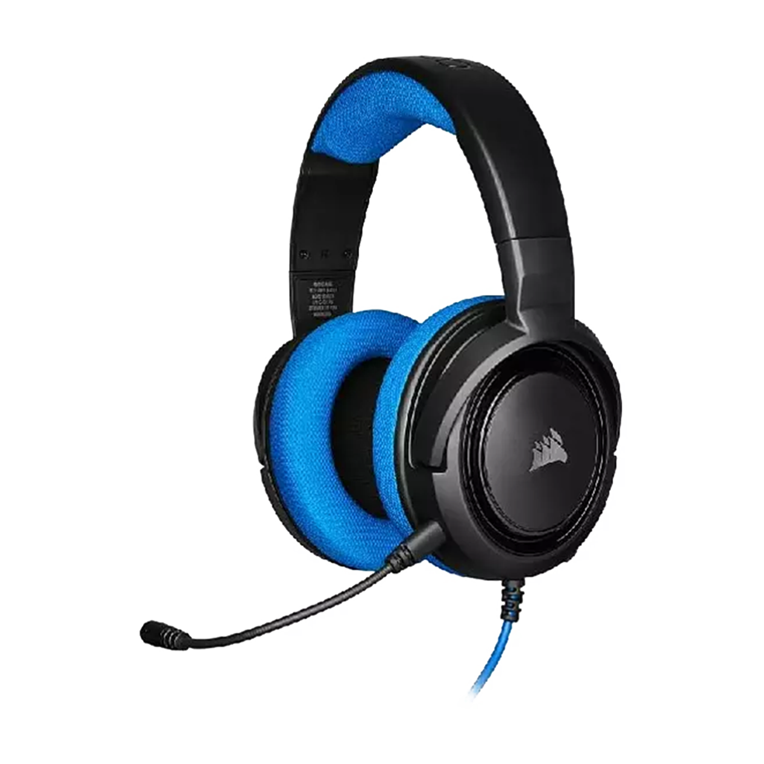 Auriculares gaming - Corsair HS35, De diadema, Con cable, Multiplataforma, Micrófono, Cancelación ruido, Azul