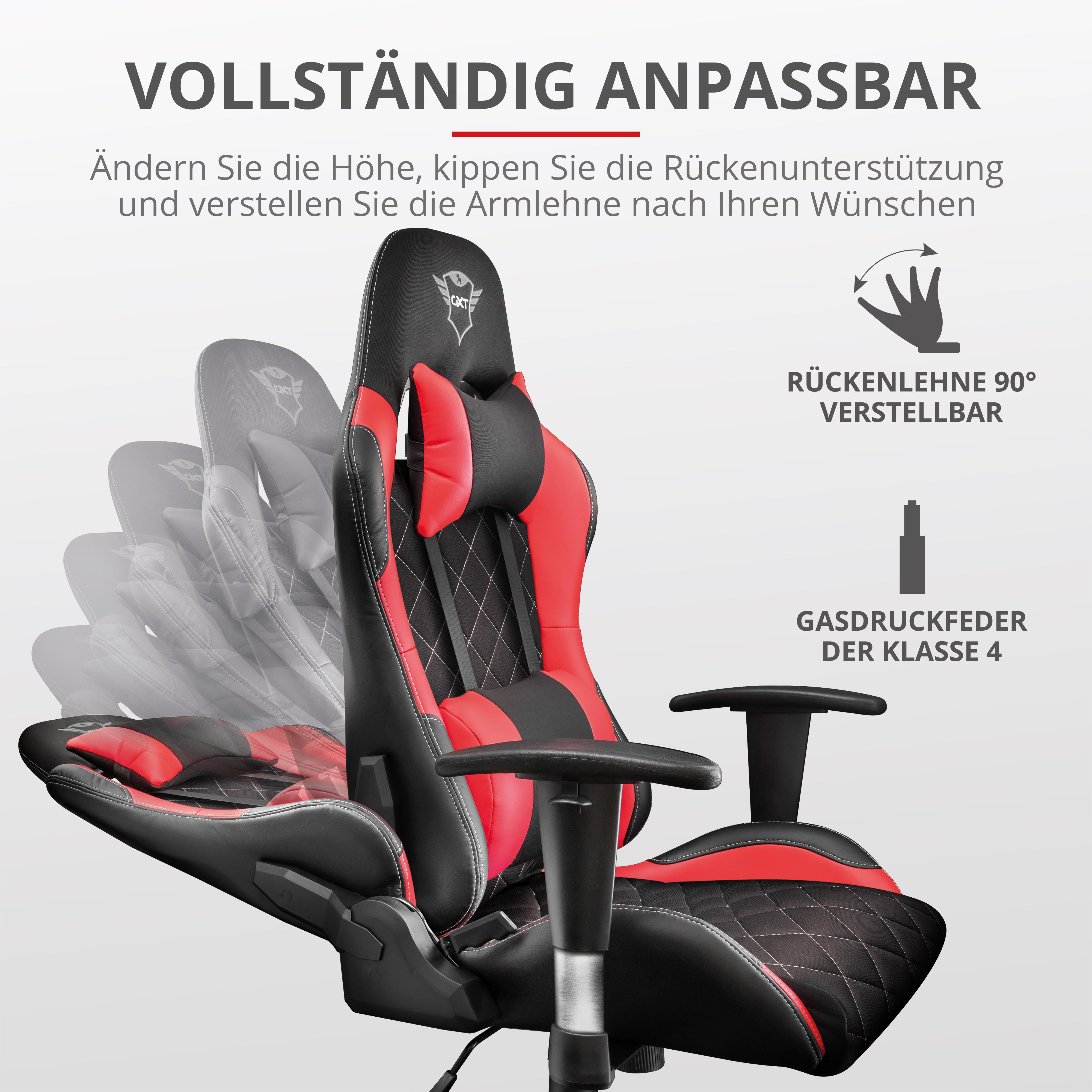 TRUST GXT 707R Resto Gaming Stuhl, Schwarz/Rot