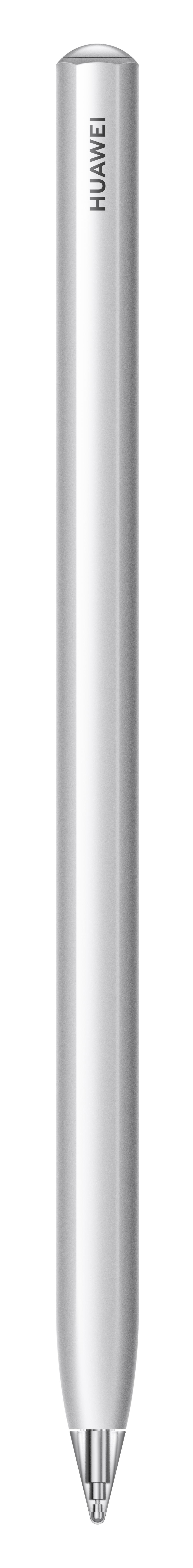 Ein weißer Huawei-Stylus-Stift mit sichtbarem Markennamen, isoliert auf Weiß.