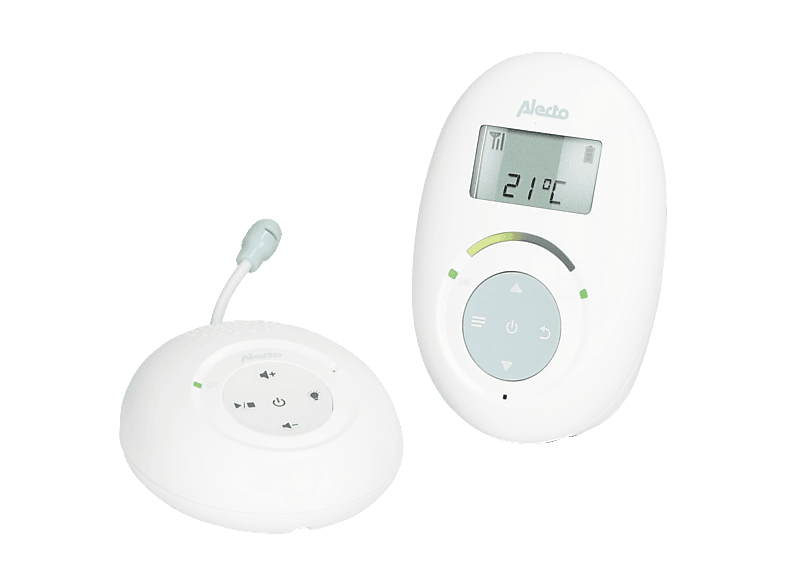 Alecto DBX120 Babyphone mit Full ECO-Modus und Display, weiß/blau