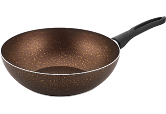 ROSETTA Domino 28cm Wok Tava Çikolata Kahve Gold Kırçıllı