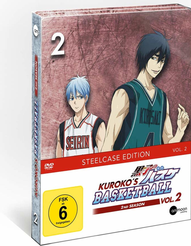 Anime-DVD-Hülle mit zwei Charakteren, japanischem Text und rotem Hintergrund.