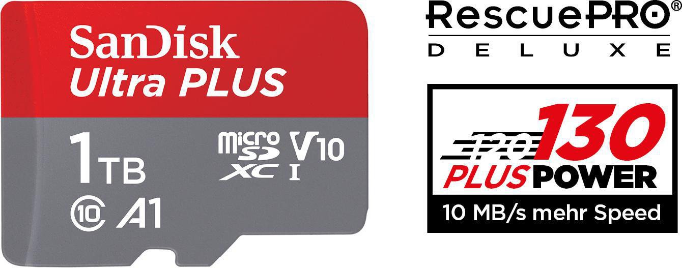 SANDISK Ultra PLUS, Micro-SDXC Speicherkarte, 1 TB, 130 MB/s