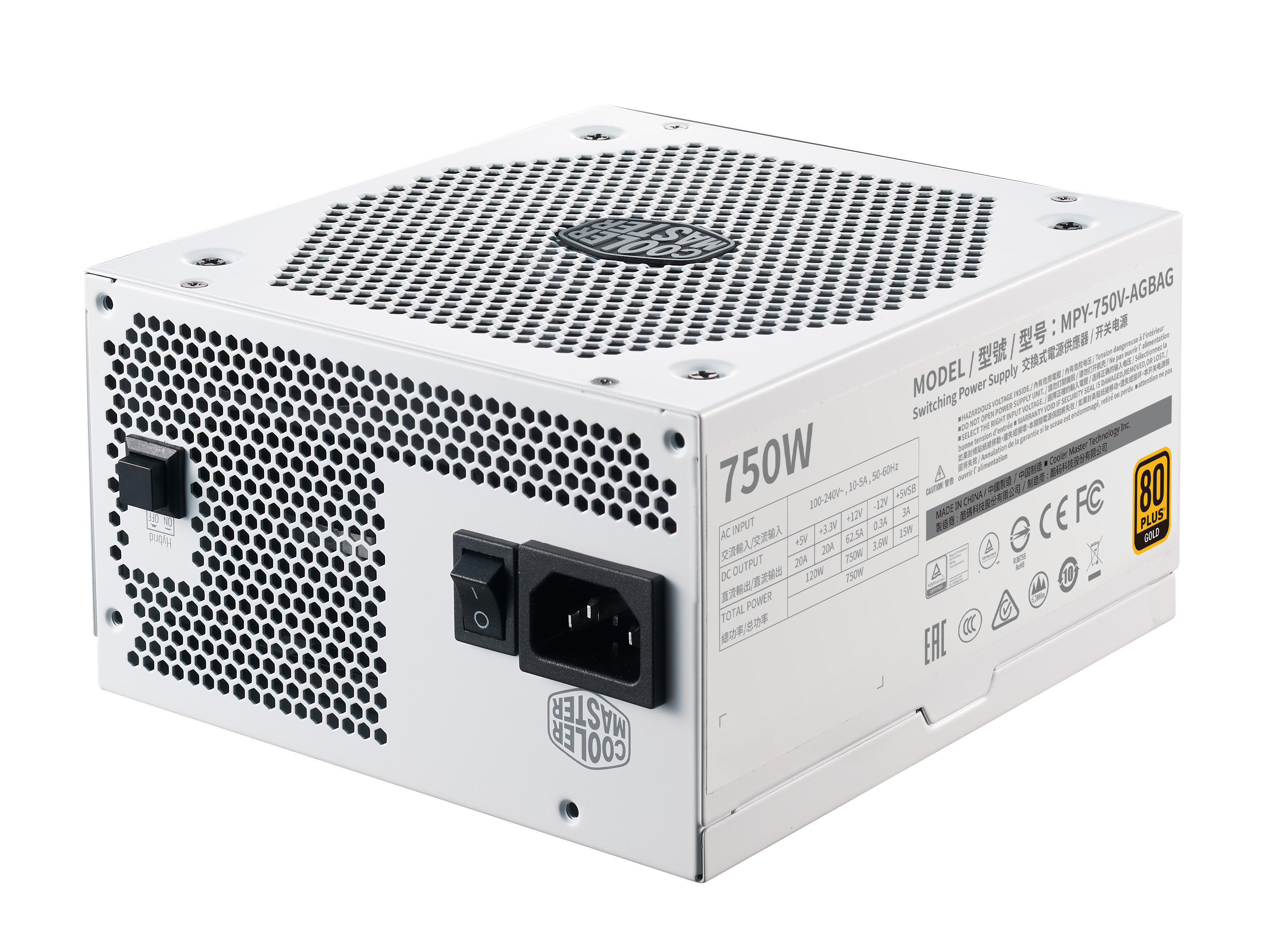 COOLER MASTER V750 GOLD - V2 (White Edition) PC-Netzteil 750 Watt 80+ Gold