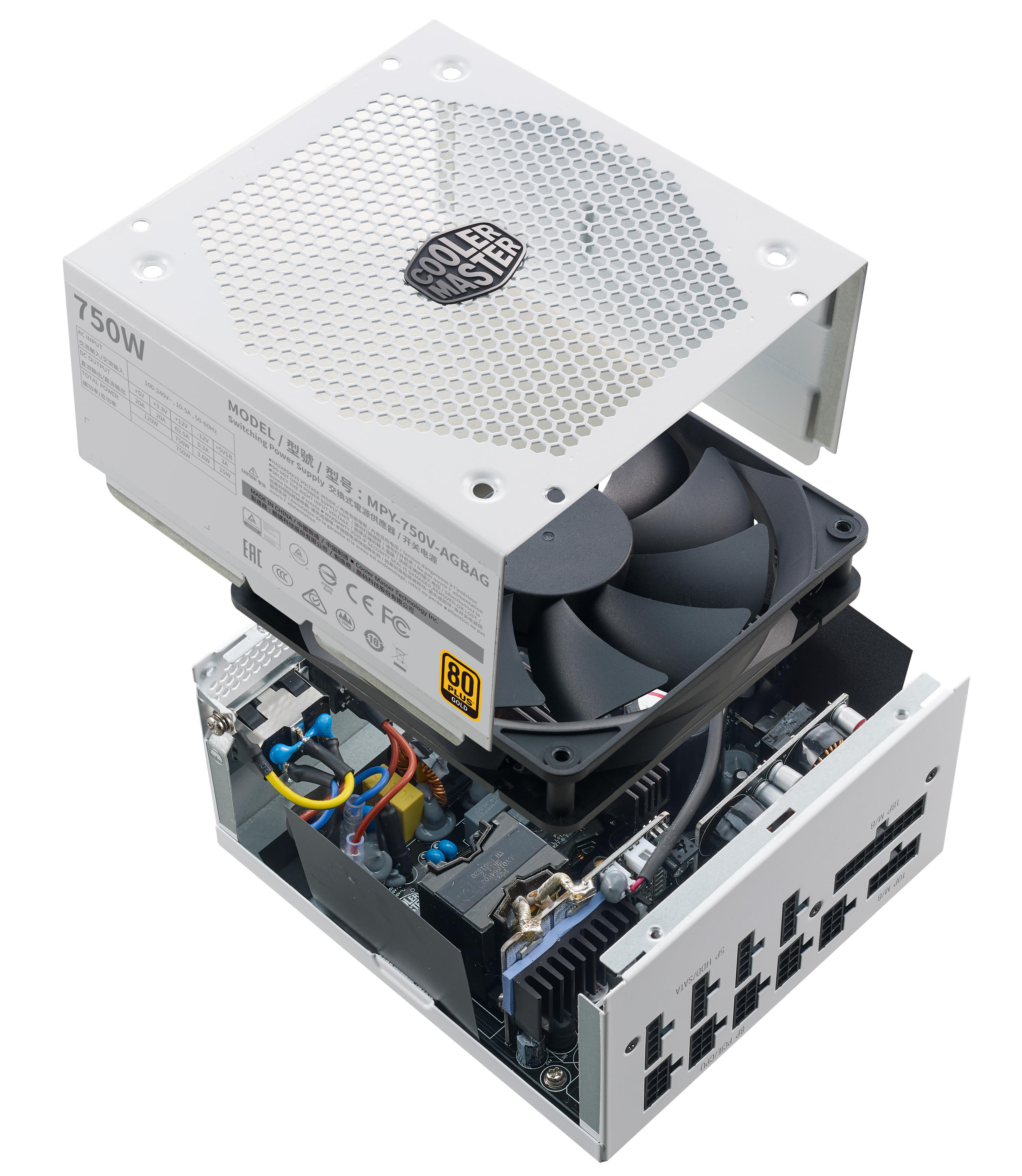 COOLER MASTER V750 GOLD - V2 (White Edition) PC-Netzteil 750 Watt 80+ Gold