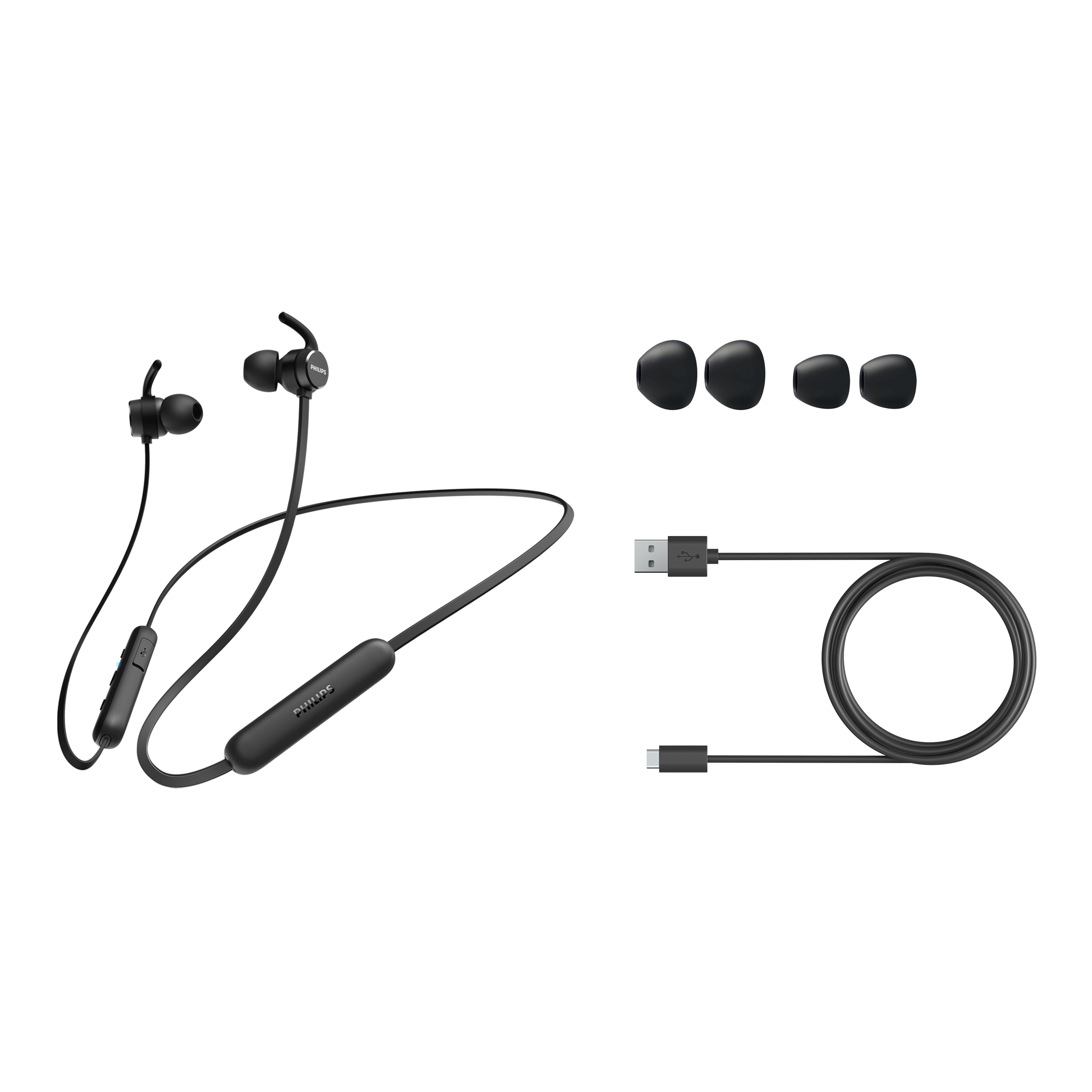 PHILIPS E1205BK/00, In-ear Kopfhörer Bluetooth Schwarz