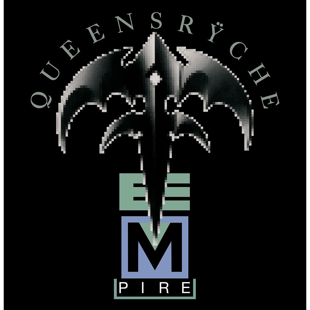 Queensrÿche album borító, egy szimbólumot tartalmazó logóval.