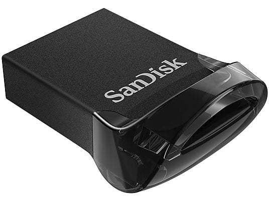 Memoria USB 64 GB - SanDisk Ultra Fit, USB 3.2, Hasta 130MB/s, Compacta, Protección por contraseña, Negro