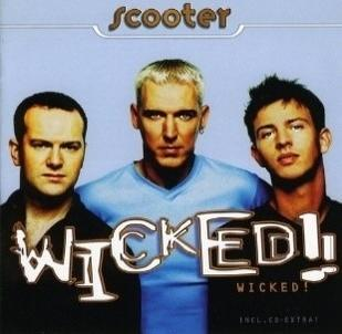 Albumcover mit drei Männern, Titel 'Wicked!'. 