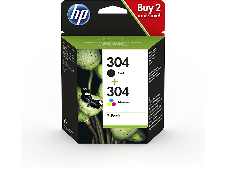 HP 304 Zwart - 3-kleuren