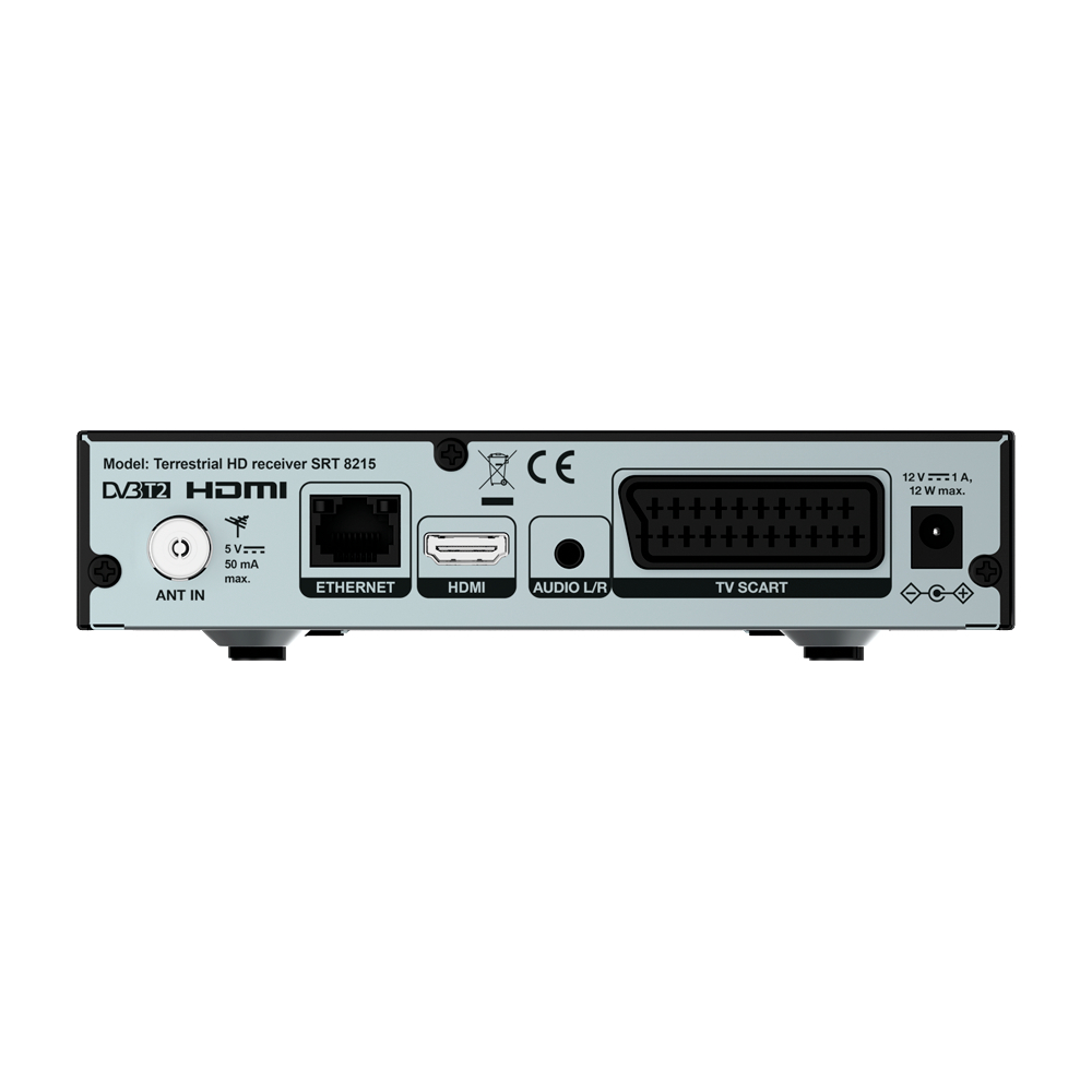 STRONG SRT 8215 Receiver DVB-T2 Schwarz) PVR-Funktion=optional, DVB-T2 HD, (HDTV