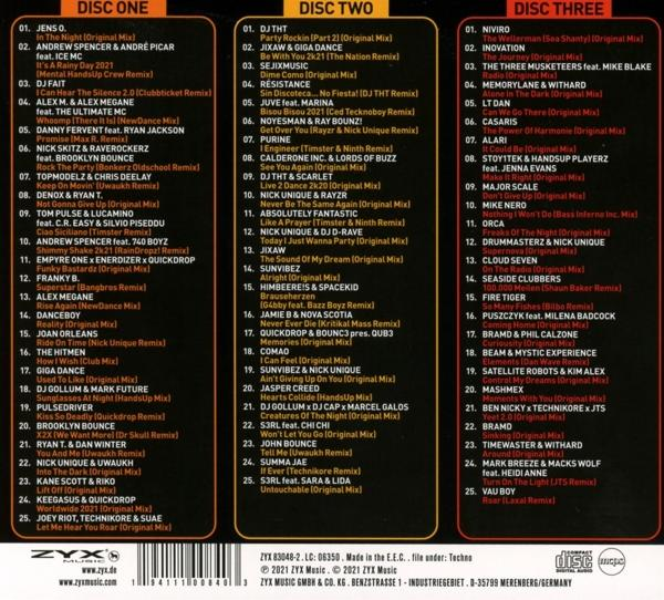 CD-Album mit drei Discs, Tracklisten werden angezeigt.