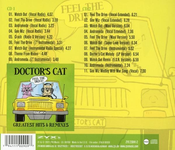 CD-Cover mit einem Cartoon-Bild eines Autos und Text. Songtitel sind auf der Rückseite aufgeführt.
