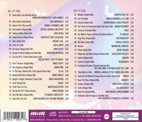 CD-Cover mit farbenfrohem Design mit Songtiteln und Künstlernamen.