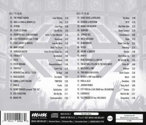 CD-Cover mit Songtiteln und Künstlernamen. Mit silbernem und schwarzem Design.
