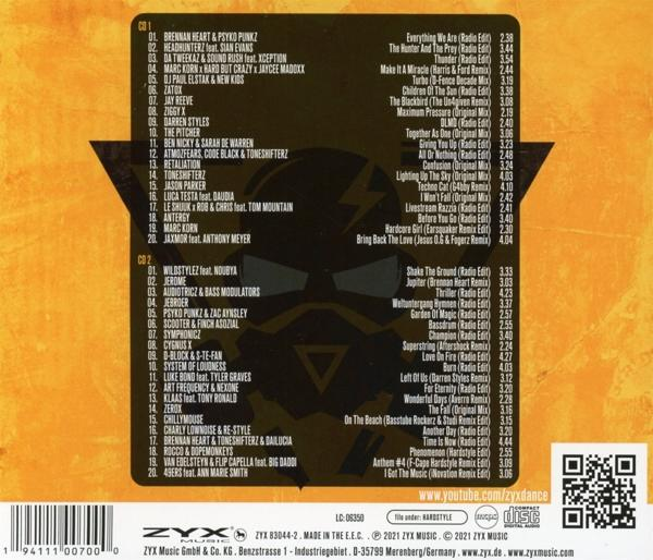 CD-Cover mit Titelliste und Künstlernamen sowie Barcode.