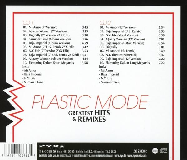 Ein Musik-CD-Cover mit einer Liste von Liedern und Künstlernamen, mit rotem und weißem Design.