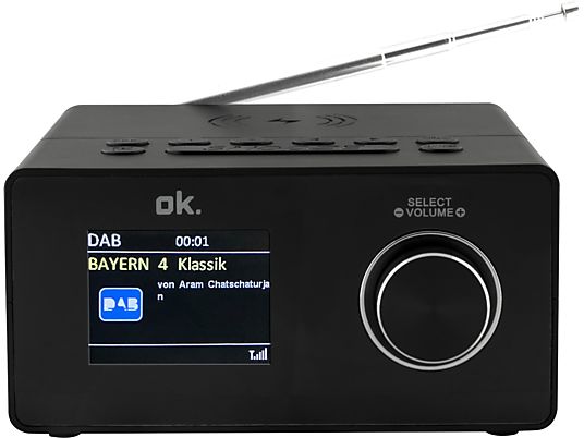 OK Wekkerradio DAB+ QI Zwart (OCR 530-B)