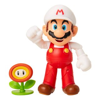 JAKKS PACIFIC Super Mario: Feuer-Mario mit Feuerblume - Sammelfigur (Mehrfarbig)