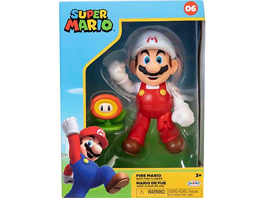 JAKKS PACIFIC Super Mario: Mario di fuoco con Fiore di fuoco - Figure collettive (Multicolore)
