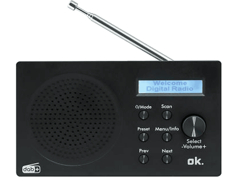 OK. Draagbare Radio Bluetooth Dab+ Zwart (ord 101 Bt-b-1)